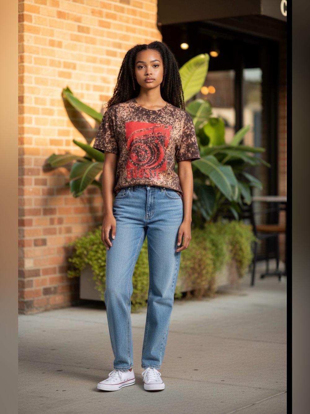 Women’s XL Racing Turbo Engine Car Motor Boosted Cropped T-shirt Bleached Grunge